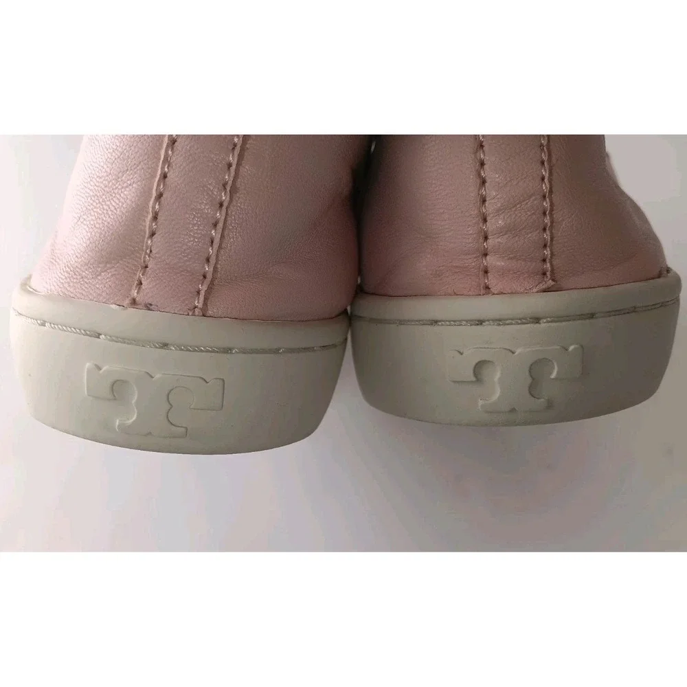 Tory Burch Women's Leather Slip-On Sneakers Pink Size 9 Casual Shoes